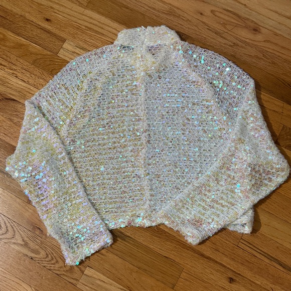 ZARA  BLOGGERS FAVORITE SEQUIN SWEATER small READ - Picture 5 of 11